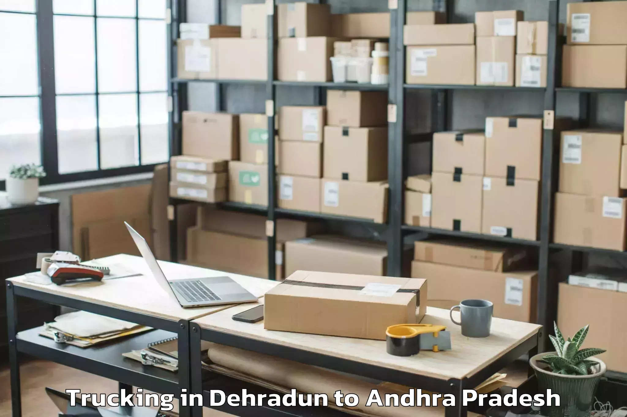 Book Dehradun to Peddapanjani Trucking Online